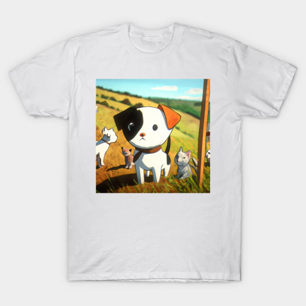 Cute dogs on the hill T-Shirt by tearbytea